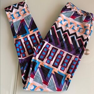 LuLaRoe OS Colorful Geometric Pattern Leggings